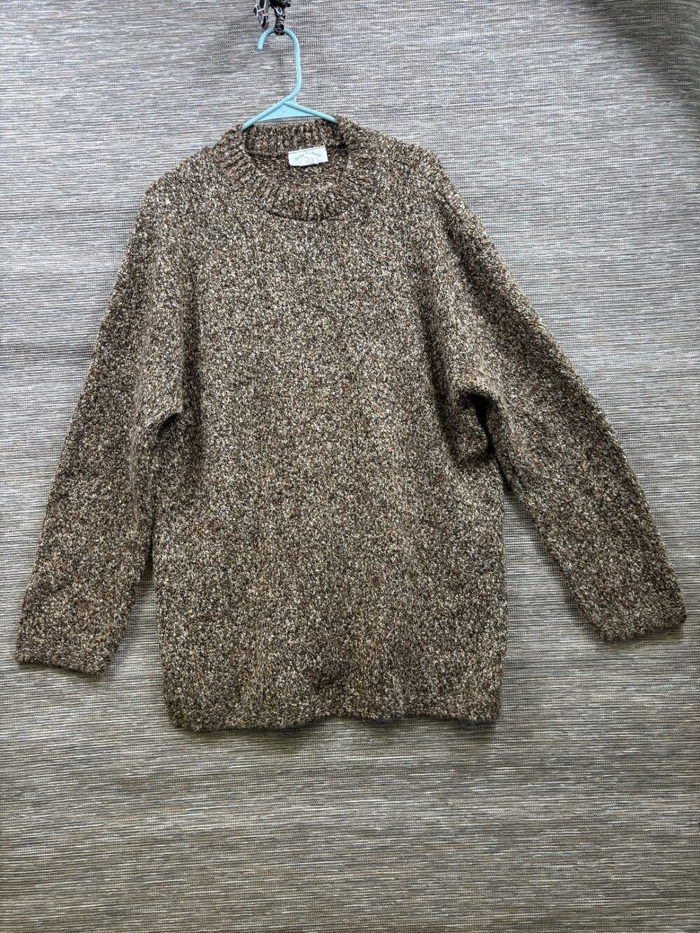 Vintage United Knitwear Knit Sweater Womens Size XL Heather Mocha USA Made